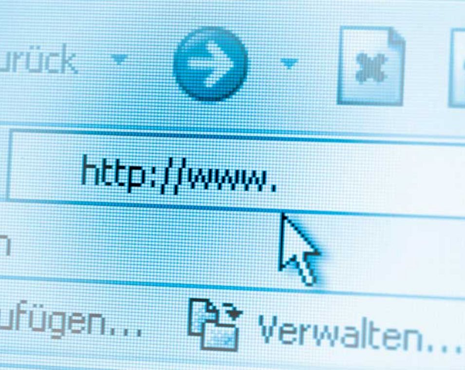 Webbrowser mit dem Beginn einer Webadresse "http://www."