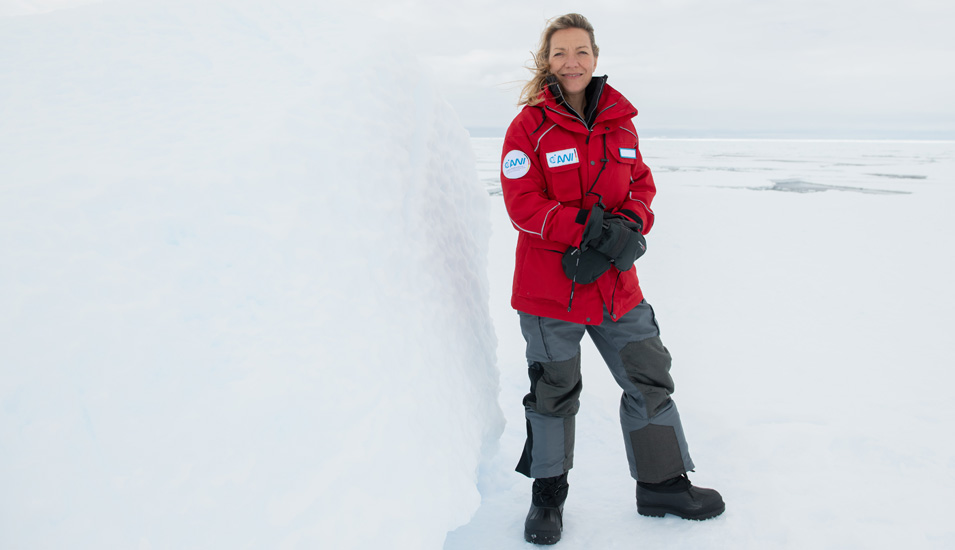 Foto von Antje Boetius in der Arktis